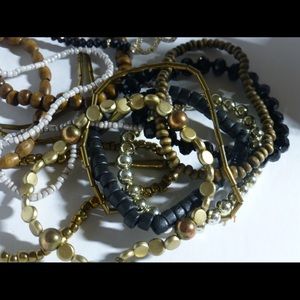 Lot mixed beaded stretchy bracelets